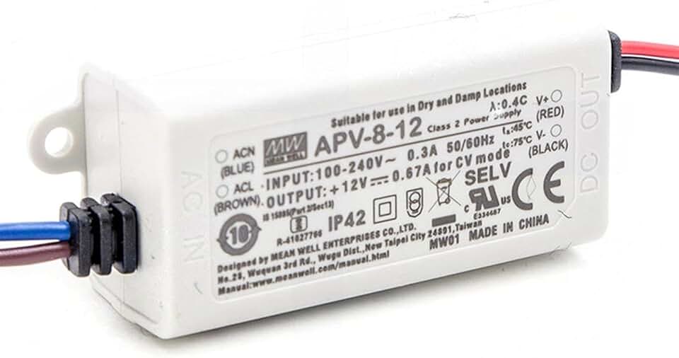 APV-8-12 8W 12V 0.67A Single Output Switching Power Supply