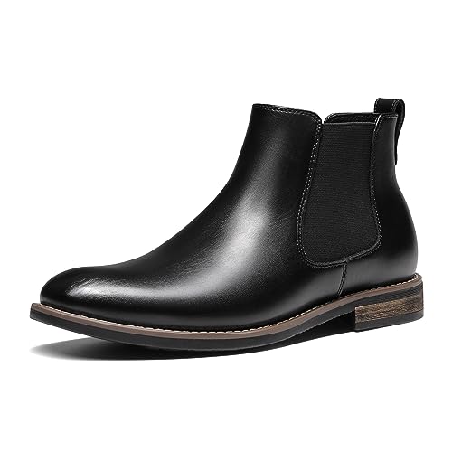 Bruno Marc Men's Classic Chelsea Ankle Dress Boots,1-Black,11