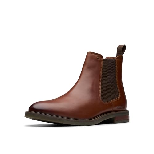 Clarks Collection Men's Jaxen Easy Chelsea Boot, Tan Leather, 7 Medium US