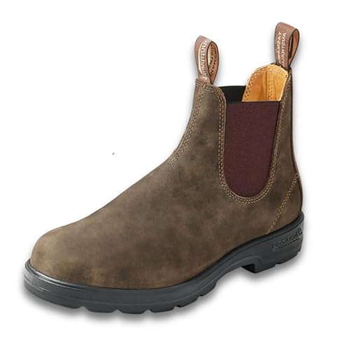 Blundstone 585 Unisex Classic Series Chelsea Boot for Men and Women with Shock Absorption and Premium Water Resistant Leather, Rustic Brown, 7 US Men / 9 US Women / 6 AU