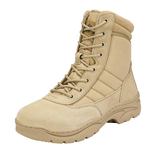 NORTIV 8 Men's Military Tactical Work Boots,Sand,9
