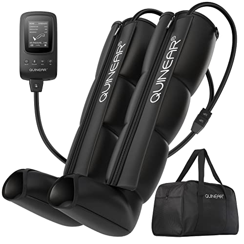 QUINEAR Leg Recovery Compression System for Athlete Post Workout, Professional Sequential Device for Massage Therapy, Foot and Leg Recovery Boots, Improve Circulation Reduce Muscle Soreness (Medium)