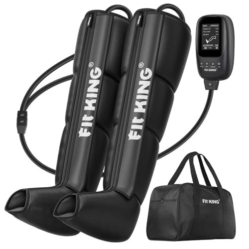 FIT KING Air Compression Recovery System, Full Leg Massager Boots (Medium)