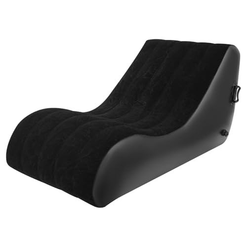 Eapmic Inflatable Couch, Folding Floor Couch, Convertible Sleeper Chair, Blow Up Couchs, Portable Lounge Sofa Bed with Air Pump for Living Room Bedroom Guest Room Small Spaces Use (Black)