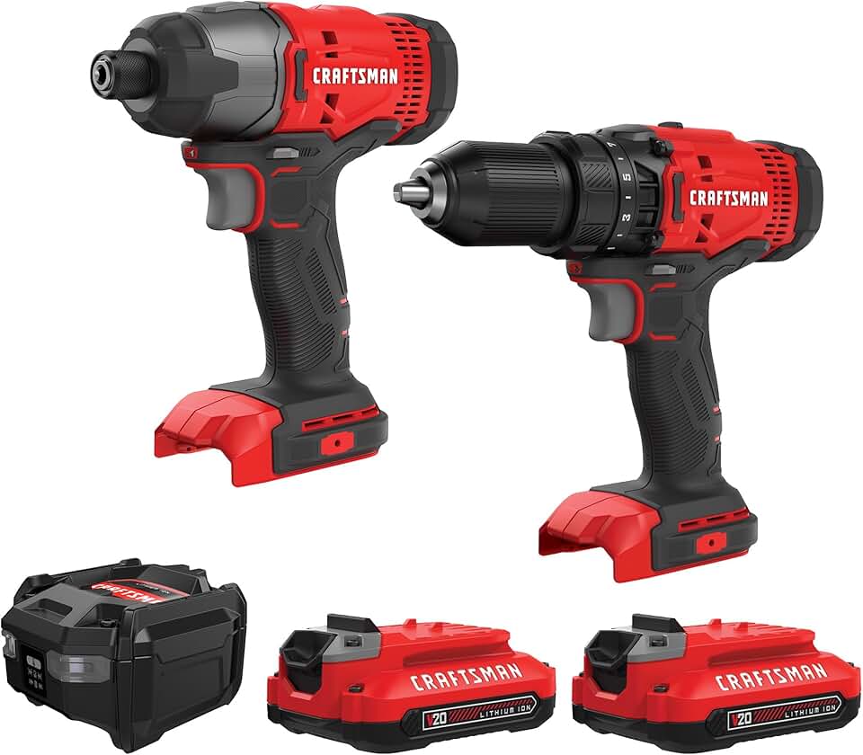 CRAFTSMAN V20 MAX Cordless Drill Driver and Impact Driver Set