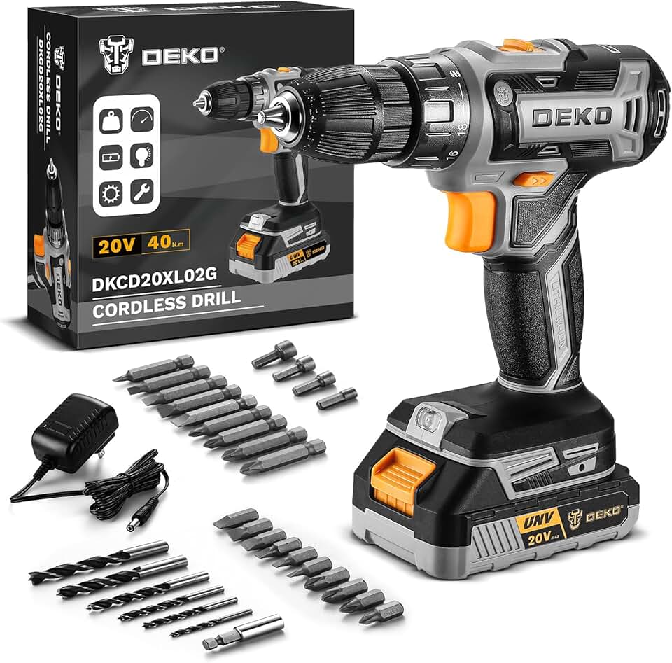 DEKOPRO Cordless Drill 20V Electric Power Drills Set