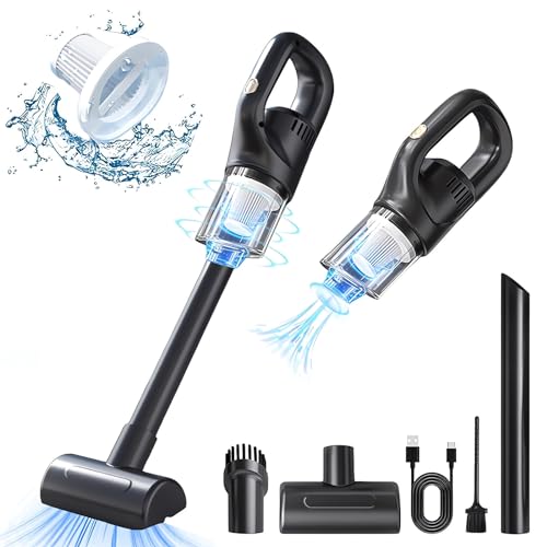 Lovskoo Car Vacuum Cleaner Carpet and Floor Handheld Stick Vacuum with 35 Mins Long Runtime, Deep Filtration, Wet and Dry, Hardwood Floor Vacuum Upright Vacuum Cleaner for Pet Hair Cleaning Tools