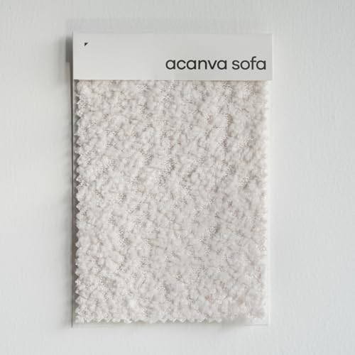 Acanva Modern Oversized L-Shaped Sectional Sofa Fabric Swatch, Boucle-White