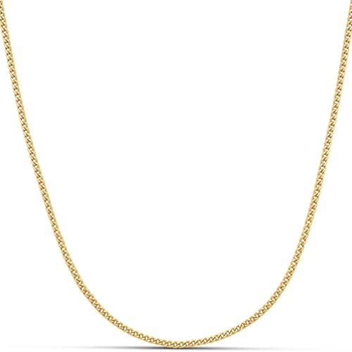 Amazon Essentials 14K Gold Plated Fine Curb Chain 16", Yellow 14K Gold