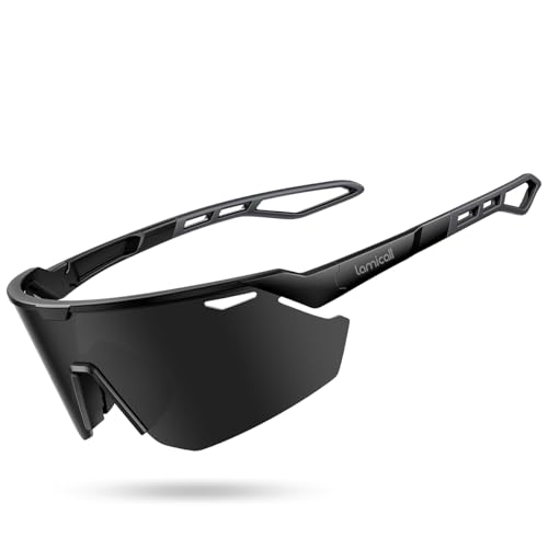 Lamicall Polarized Sports Sunglasses for Men Women, [24g Ultralight] [Adjustable Nose Pad] UV400 Protection Sun Glasses for Cycling Running Baseball Fishing Golf Beach Volleyball Driving