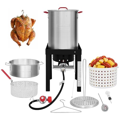 CreoleFeast TFS3010 Propane Turkey and Fish Fryer Boiler Steamer Set