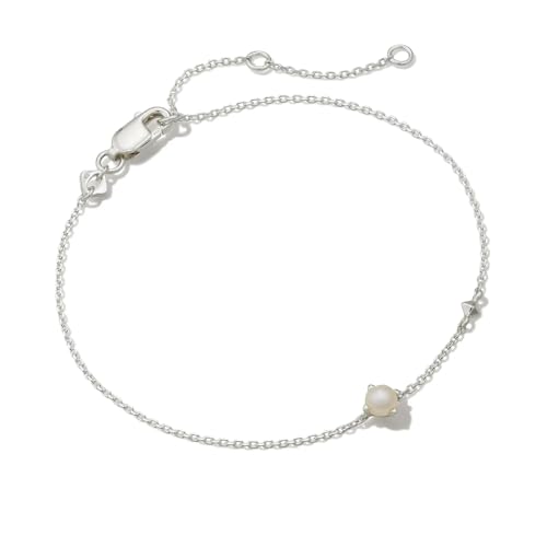 Kendra Scott Maisie Delicate Chain Bracelet, Sterling Silver, Demi-Fine Jewelry for Women, Pearl