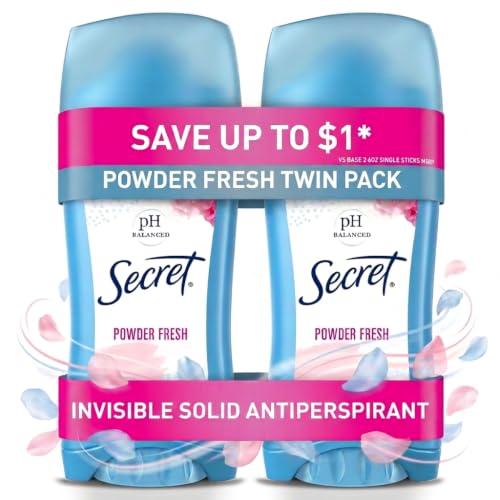 Secret Anti-Perspirant Deodorant Invisible Solid Powder Fresh Twin Pack 5.20 oz