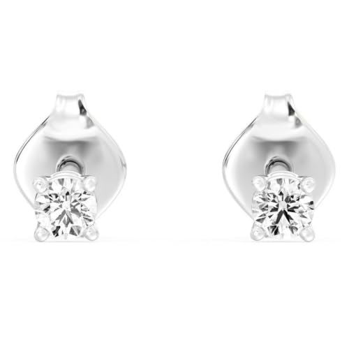 Gilded Lab Diamond Stud Earrings in Sterling Silver | 1/10 ct, Round