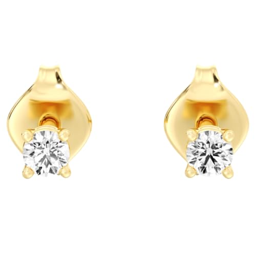 Gilded Lab Diamond Stud Earrings in 14K Gold Plated Silver | 1/10 ct