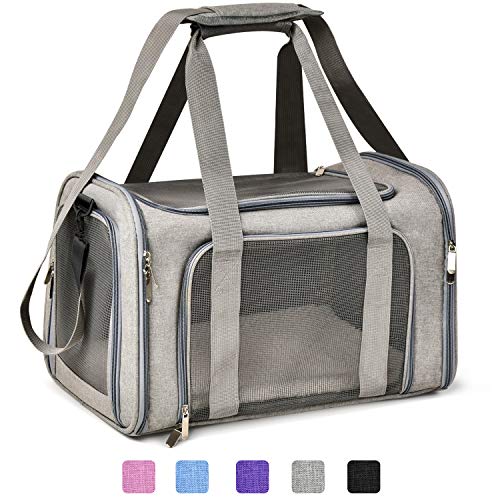 Henkelion Large Cat Carriers Dog Carrier Pet Carrier for Cats Dogs Puppies up to 25Lbs, Big Dog Carrier Soft Sided, Travel Puppy Carrier - Large - Grey
