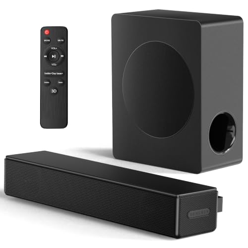 GEOYEAO 2.1 CH Soundbar w/Subwoofer,100W Dolby Atmos Sound Bar for Smart TV