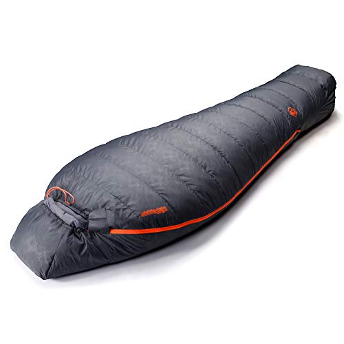 ZOOOBELIVES 10 Degree Down Sleeping Bag for Adults, 4-Season Cold-Weather Mummy Bag, Roomy Fit, 550+ Fill Power Warmth, Lightweight & Compressible for Car Camping, Backpacking & Hunting - AlpliveD1500