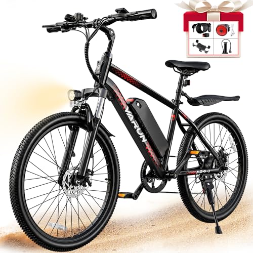 VARUN Electric Bike - Ebikes for Adults Peak 500W 20MPH Up to 40Mile Commuter Ebike with Removable Battery, Electric Mountain Bike with 7-Speed Front Fork Suspension and Dual Disc Brakes