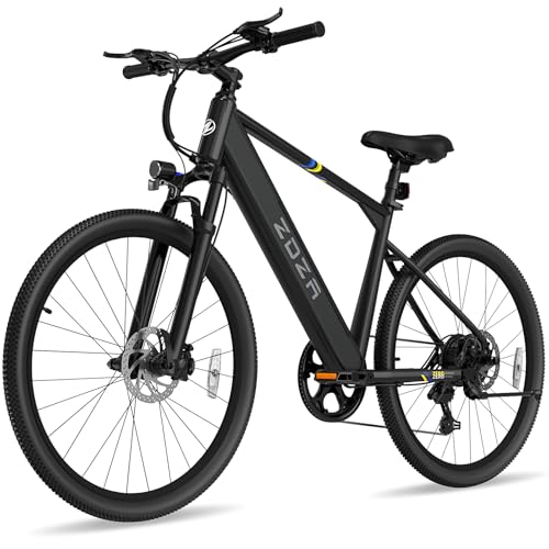 ZDZA Electric Bike, 1000W Peak Motor, 26” E Bike for Adults, 40 Miles Range & 22 Mph Ebike, Electric Bicycle for Commute, 7 Speed & Colorful LCD Display (Black)
