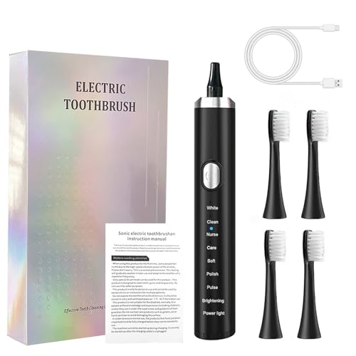 Electric Toothbrush,2025 New Deep Clean Rechargeable Toothbrush with 4 Replacement Heads,8 Modes with 2 Minutes Built in Smart Timer,Battery Toothbrush for Men Women Kids Adults