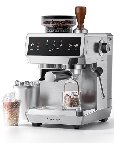 AMZCHEF Espresso Machine With Grinder