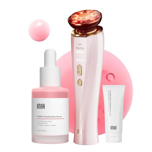 INIA FLARE 3-in-1 Microcurrent Facial Device Red Light Therapy for Face