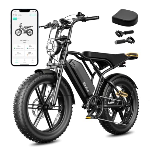 TST Electric Bike for Adults, 1500W Peak Motor 60 Miles Fat Tire E Bike 48V 15Ah Removable Battery 20" Electric Bike with Full Suspension SGS UL 2849 Certification Black
