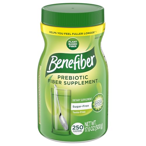 Benefiber Prebiotic Fiber Supplement Powder, Unflavored, 250 Teaspoons