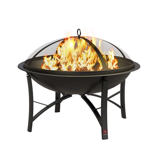Fire Beauty Wood Burning Fire Pit, 2-in-1 BBQ Grill for Backyard Camping