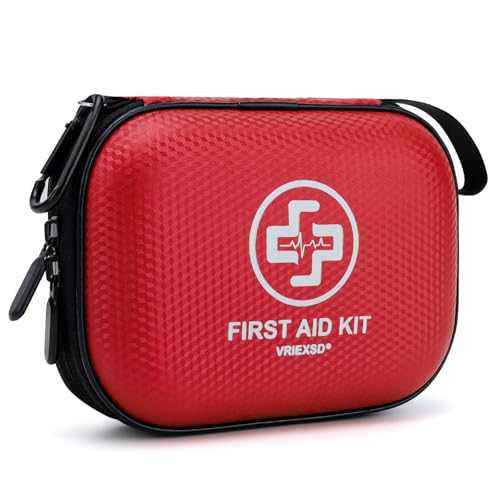 Mini First Aid Kit - 150 Piece Small Waterproof EVA Hard Shell Case