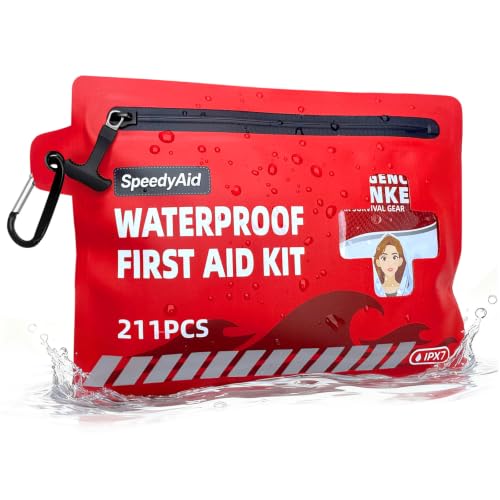 211 PCS Waterproof First Aid Kit, Emergency Supplies for Hiking & Boating