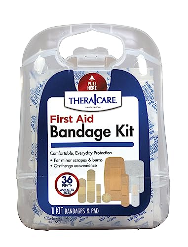 TheraCare First Aid Bandage Kit, Assorted Sizes, 36 Count