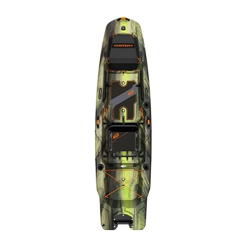Pelican Catch Mode 110 TR Fishing Kayak - Angler Fishing Kayak with Ergoboost Seating System - Gear Rails -Venom - 10.5 ft
