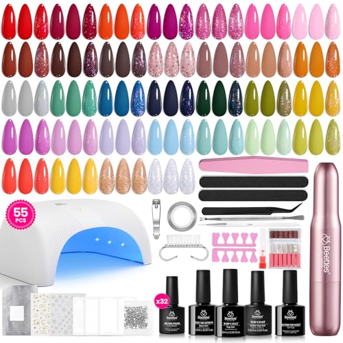 Beetles LuliCore Polka Gel Nail Kit with Nail Drill - 32 Color Fall Nails