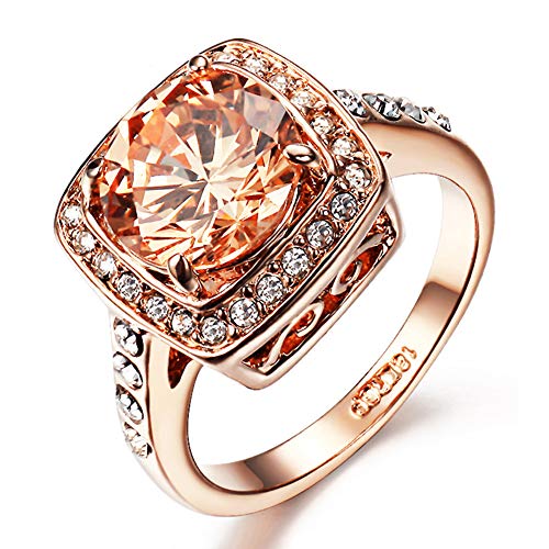 Acefeel Yellow Shinning Cubic Zirconia Topaz Rings For Women