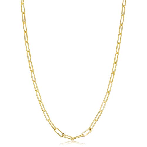 Womens Minimalist Paperclip Chain - 14k Gold-Filled 2.5 mm Link Necklace