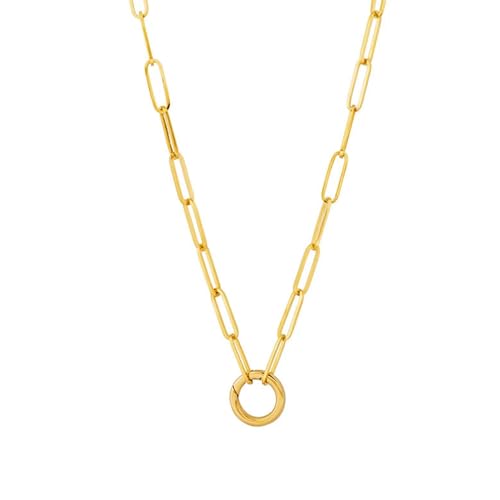 House Of Hunter 18K Gold Filled Paperclip Link Necklace for Women 15.5 inches