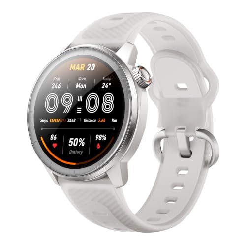 mibro AeroPace GPS Running Smartwatch with Running Plan, Lightweight, 44mm | Ultralight 32g, Upgrade Mibro Coach, 1.32" AMOLED, Dual Band GPS, Offline Maps, 8 Day Battery, 5ATM, Two Traps, Ligte Gray
