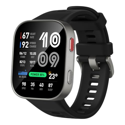 Amazfit Bip Max Smart Watch, 2.07" AMOLED Display, GPS, iOS/Android | 50mm, 20-Day Battery, Water-Resistant, 4GB Storage, Offline Maps, Fitness Tracker, Hybrid Training, 150+ Sports, HYROX Mode