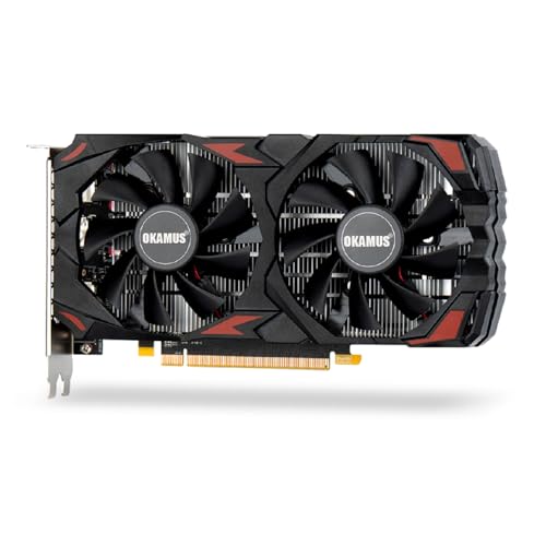 OKAMUS RX 590 8GB 2304SP Gaming Graphics Card GDDR5, 256bit PCIe 3.0 x16,8-Pin Input DirectX 12 GPU for Gaming PC, DPx2+HDMI Output, 1080P Display, Dual Fan Cooling with Low Noise and Quiet Work