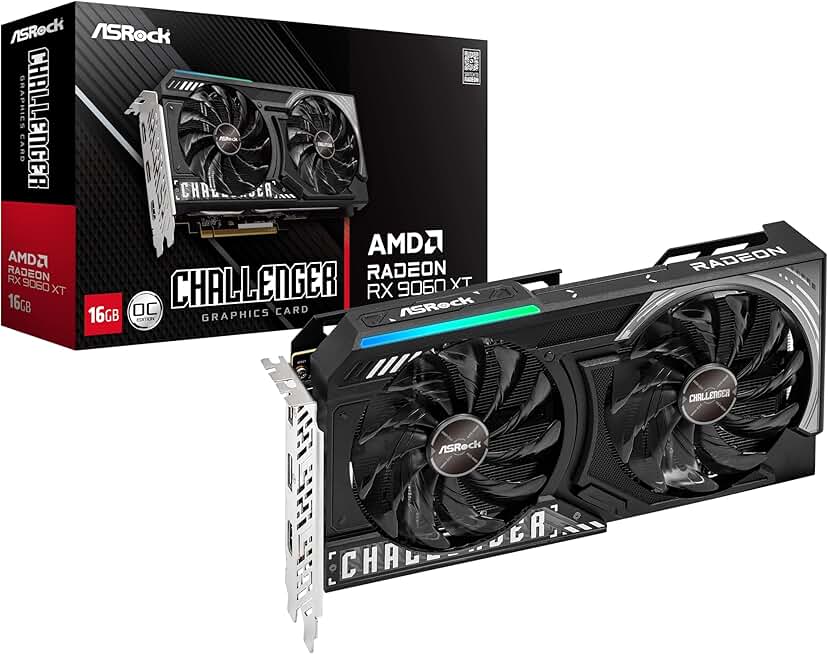ASRock Radeon RX 9060 XT Challenger 16GB OC Graphics Card