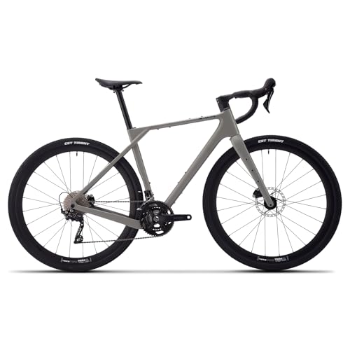 SAVADECK Carbon Gravel Bike - T800 Carbon Frame & Fork, Shimano GRX400 10-Speed Groupset, Hydraulic Disc Brakes, 700C x 40mm Tires - Lightweight Design for Road & Off-Road Adventures (Grey, 55cm)