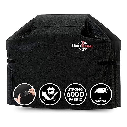 GrillTough Heavy Duty BBQ Grill Cover for Outdoor Grill, 58 Inch, Black
