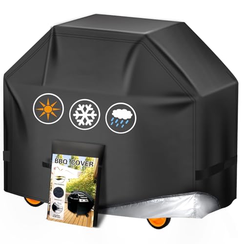 Aoretic Grill Cover, 58 inch BBQ Gas Grill Cover for Outdoor Grill, Charbroil Grill Cover Barbecue Waterproof, Anti-UV for Weber Char-Broil Monument, Dyna-glo Nexgrill Spun Polyester