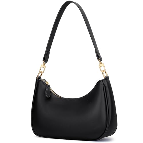 KKXIU Shoulder Bag for Women Hobo and Tote Handbags Underarm Purse (Black)
