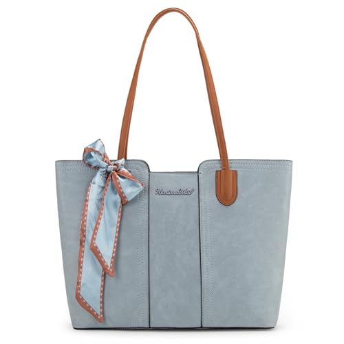 Montana West Tote Bags for Women Medium Top Handle Satchel Purses Large Shoulder Handbag Hobo Bags Blue MWC-323BL