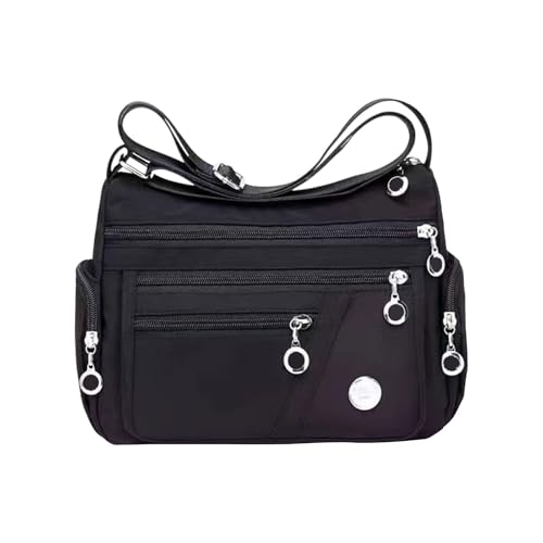 Nylon Crossbody Bags for Women Men Waterproof Shoulder Bag Ladies Casual Multi Pocket Tote Handbag Travel Messenger Bag