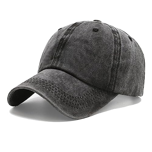 NPJY Baseball Cap Golf Dad Hat Classic Low Profile Hat Black(Washed)