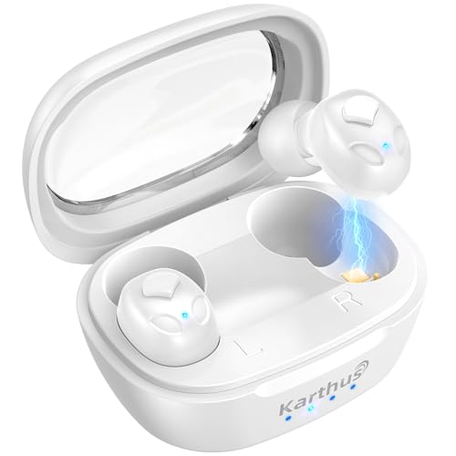 OTC Hearing Aids for Seniors & Adults, Rechargeable Hearing Aids with Noise Cancelling & Clear Sound, 16-Channel Digital DSP & 2 Environment Modes, 80+ Hour Battery Life, White